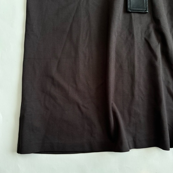 Ann Taylor faux leather belted flare midi dress - Picture 7 of 10